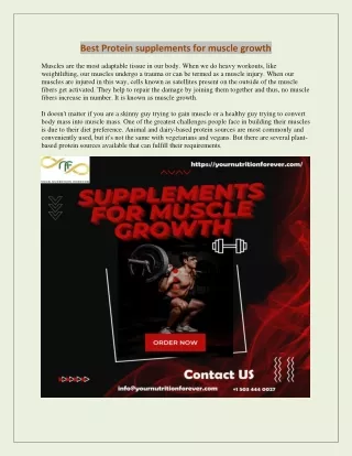 best protein supplements for muscle growth