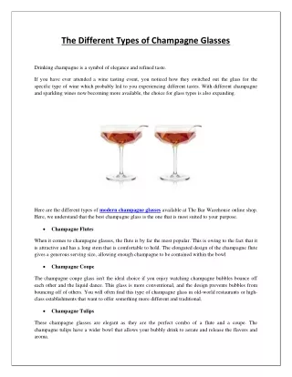the different types of champagne glasses