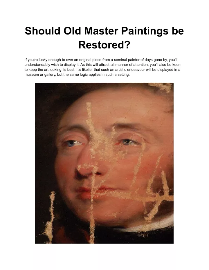 should old master paintings be restored