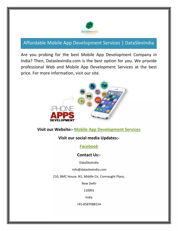 affordable mobile app development services