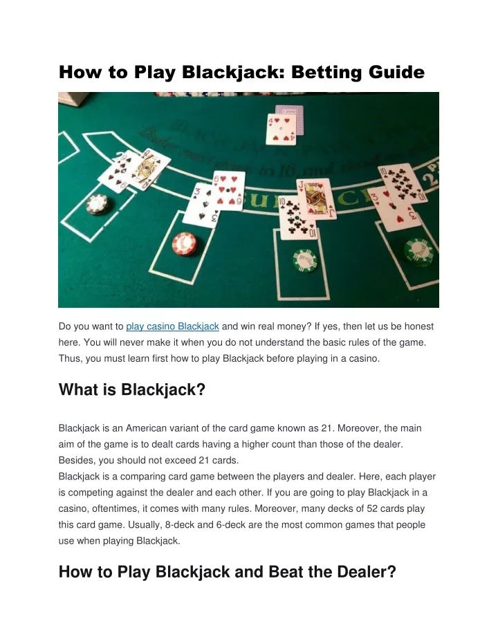 how to play blackjack betting guide