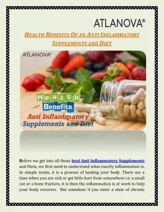 Health Benefits Of an Anti Inflammatory Supplements and Diet