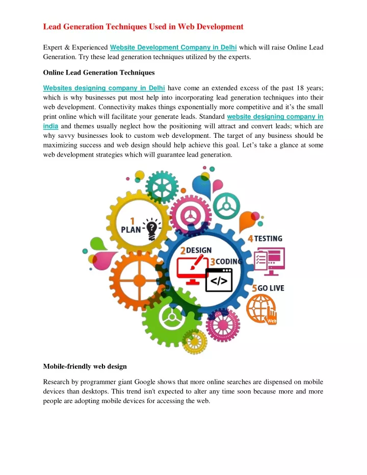 lead generation techniques used in web development