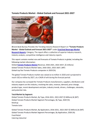 tomato products market global outlook
