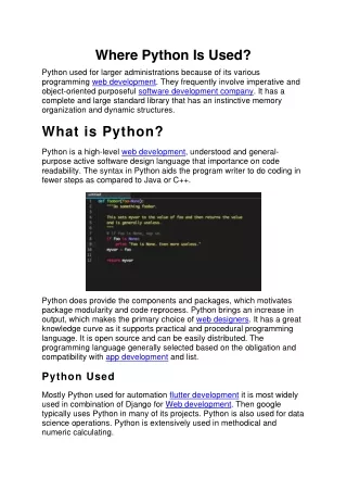 where python is used