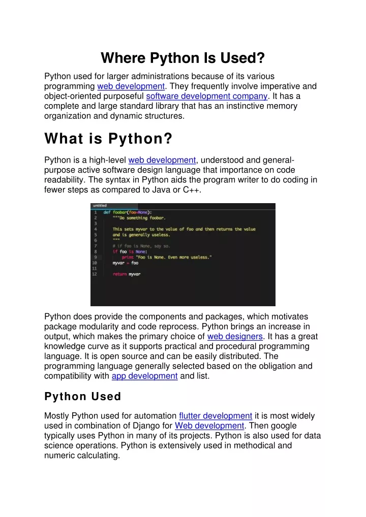 where python is used