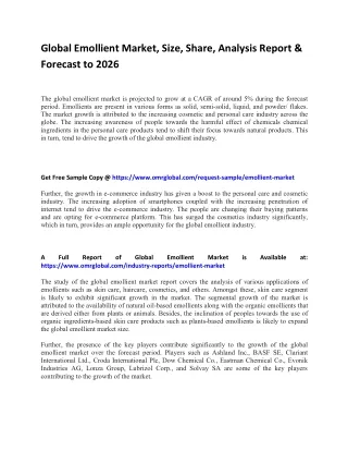 global emollient market size share analysis