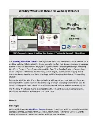 Wedding WordPress Theme for Wedding Websites