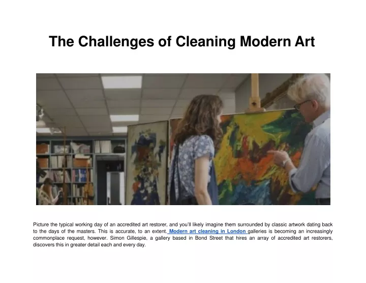 the challenges of cleaning modern art