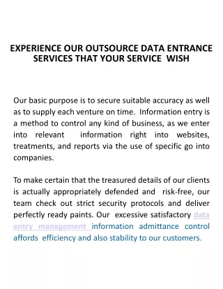 Data Entry Management (Revised Version)