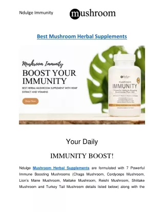 Best Mushrooms Herbal Supplements | Immune Boosting Mushrooms