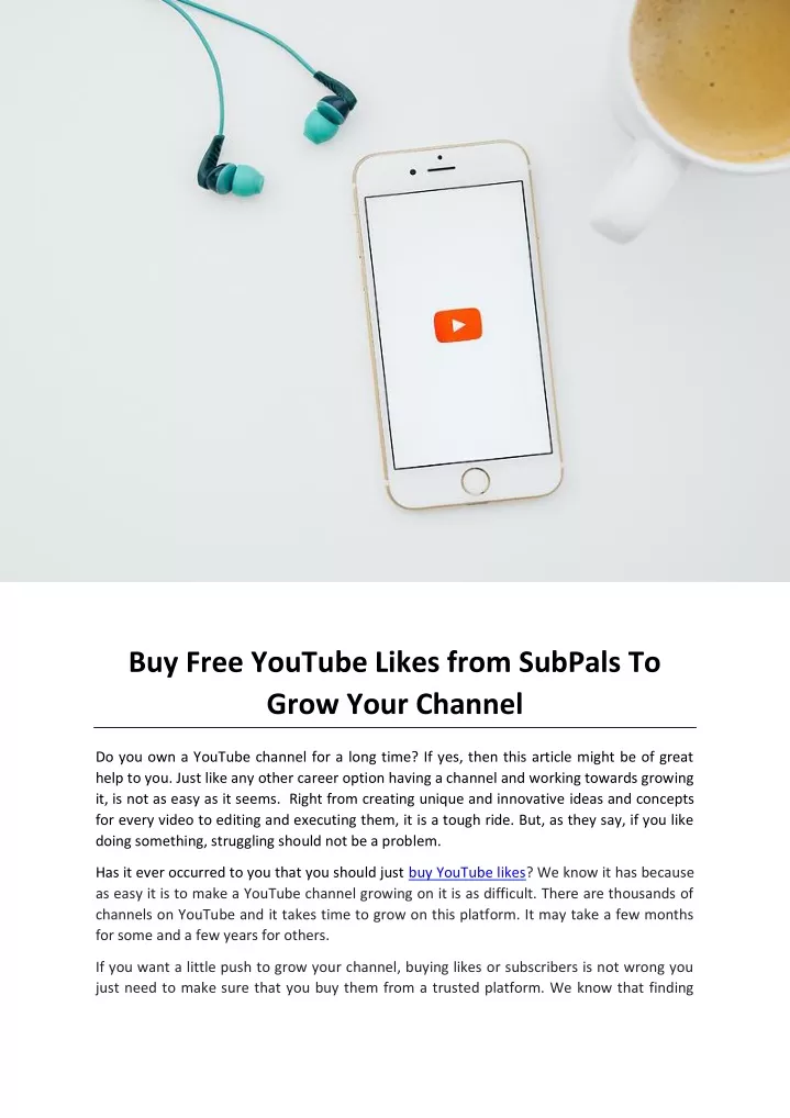 buy free youtube likes from subpals to grow your