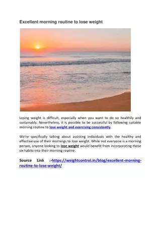 Excellent morning routine to lose weight (2) (1)