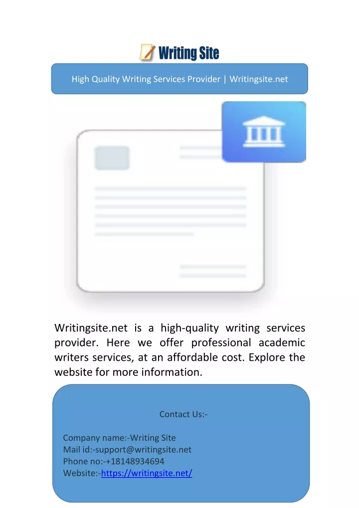 high quality writing services provider