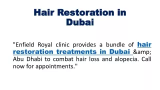 Hair Restoration in Dubai