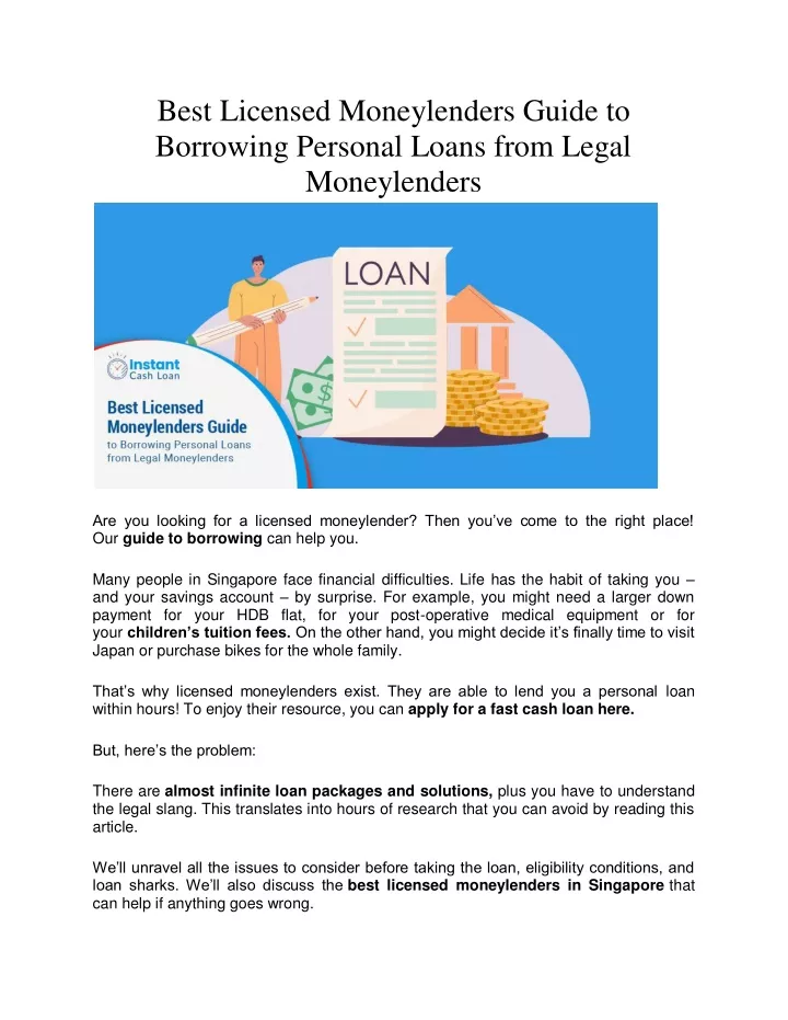 best licensed moneylenders guide to borrowing