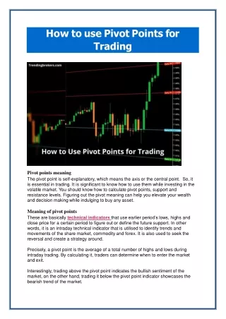 how to use pivot points for trading