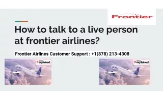 how to talk to a live person at frontier airlines