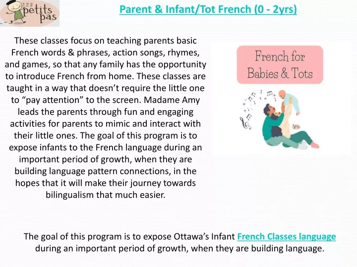 parent infant tot french 0 2yrs
