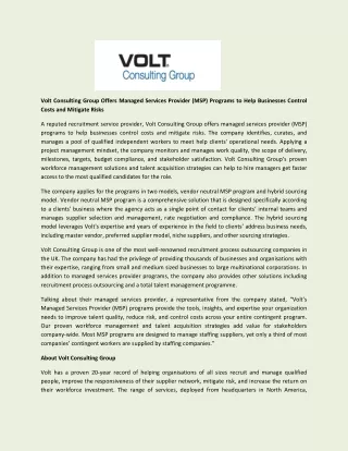 volt consulting group offers managed services