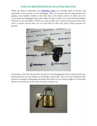 locks are quite beneficial for all as it has many