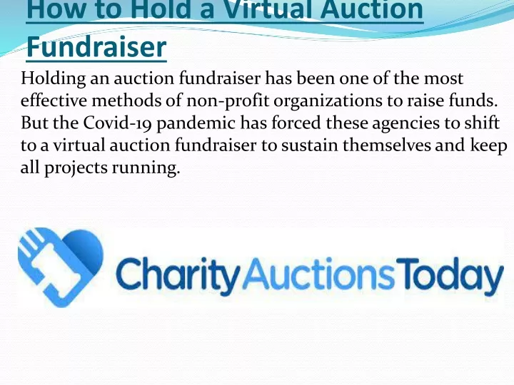 how to hold a virtual auction fundraiser