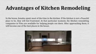 Advantages of Kitchen Remodeling