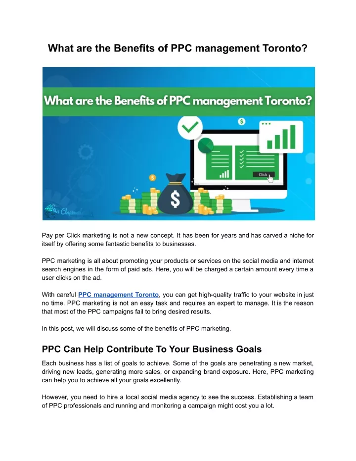 what are the benefits of ppc management toronto