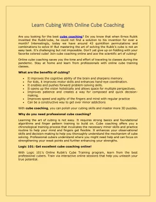 learn cubing with online cube coachin learn