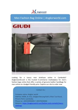 Men Fashion Bag Online | Angkorworld.com