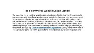 top e commerce website design service