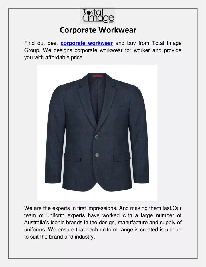 corporate workwear