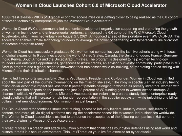 women in cloud launches cohort 6 0 of microsoft