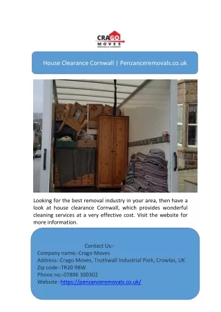 House Clearance Cornwall | Penzanceremovals.co.uk