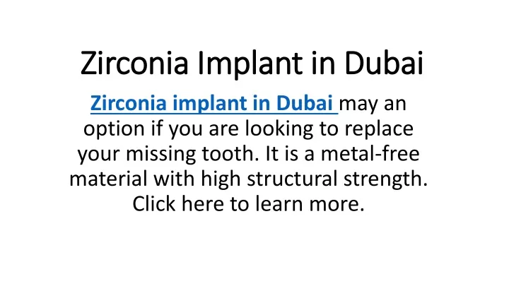zirconia implant in dubai