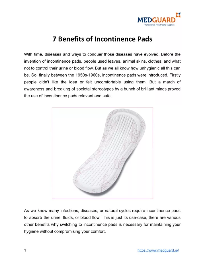 7 benefits of incontinence pads