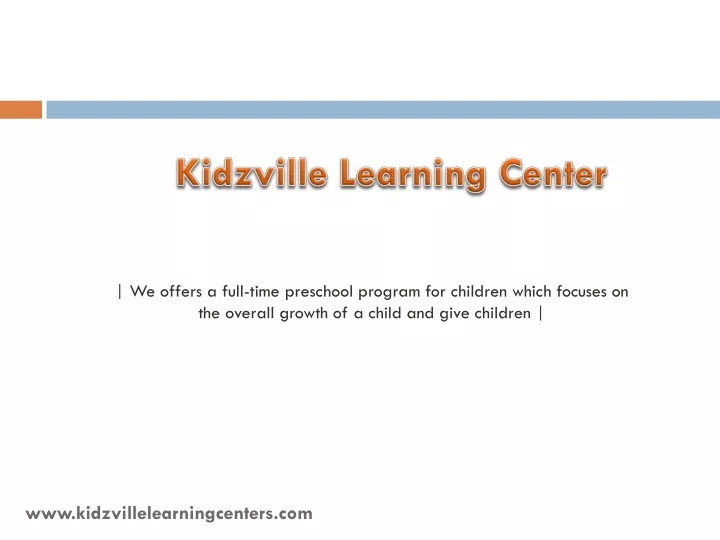 kidzville learning center