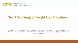 Top 3 Non-Surgical Weight Loss Procedures