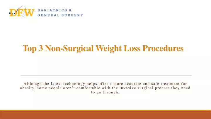 top 3 non surgical weight loss procedures