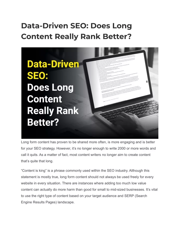 data driven seo does long content really rank