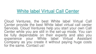 White label Virtual Call Center