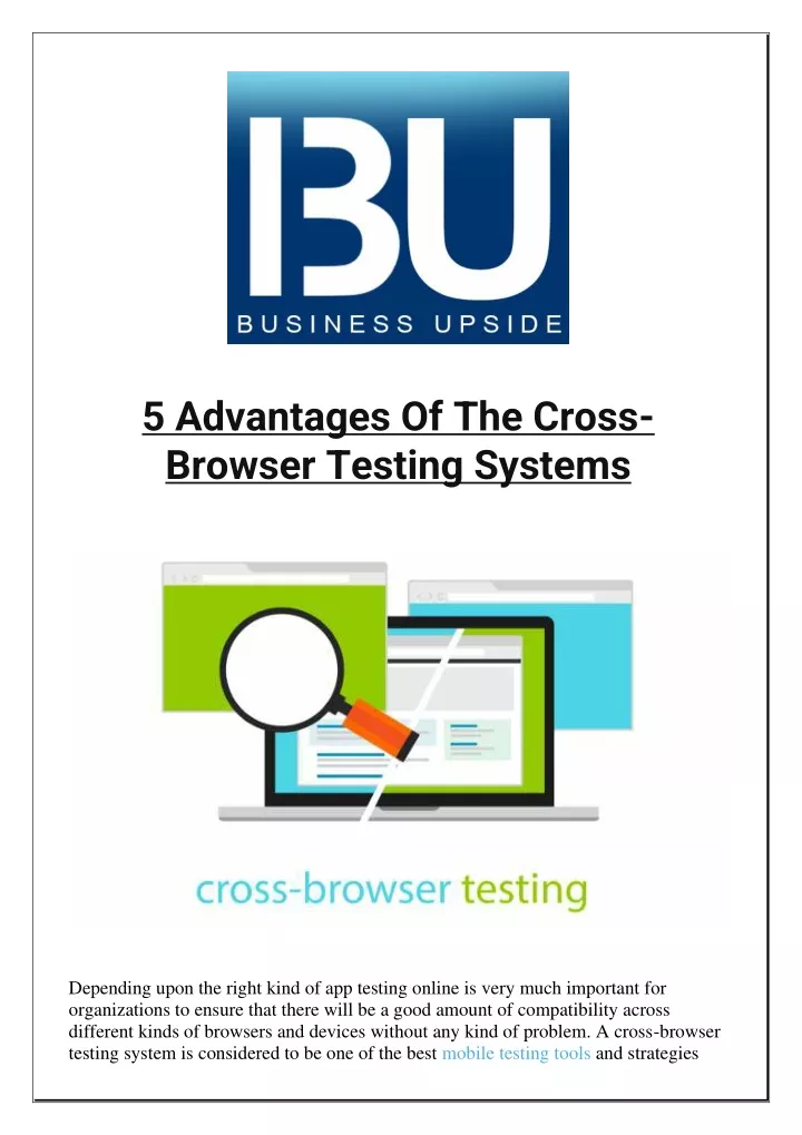 5 advantages of the cross browser testing systems