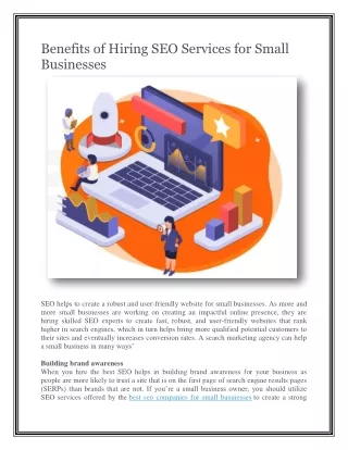 benefits of hiring seo services for small