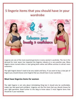 5 lingerie items that you should have in your wardrobe