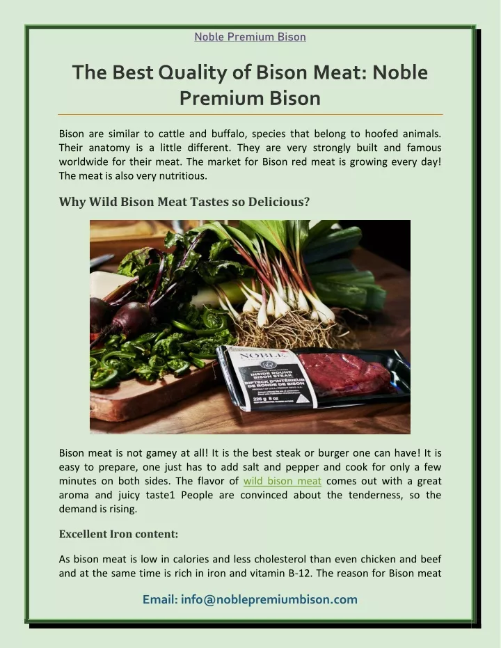 noble premium bison