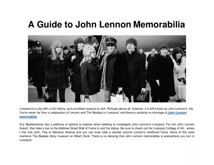 a guide to john lennon memorabilia