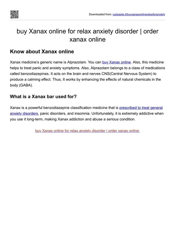 buy Xanax online for relax anxiety disorder  order xanax online