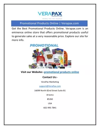 Promotional Products Online | Verapax.com