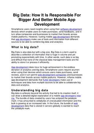 big data how it is responsible for bigger