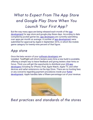 what to expect from the app store and google play